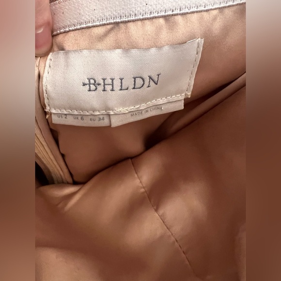 BHLDN Anthropologie Anya Pearl Sparkle Dress Midi Strapless Bridal Size 2 - Picture 5 of 10